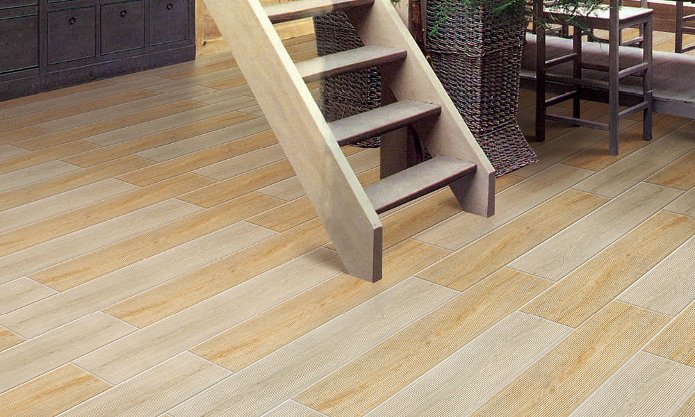 Wood Kitchen Floor Porcelain Tiles , Matte Surface Non Slip Ceramic Wood Look Floor Tiles