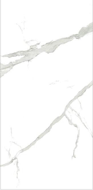 Marble Look Porcelain Tile Calacatta Polished Glazed Tile 1200x2400 White Marble Indoor Tile