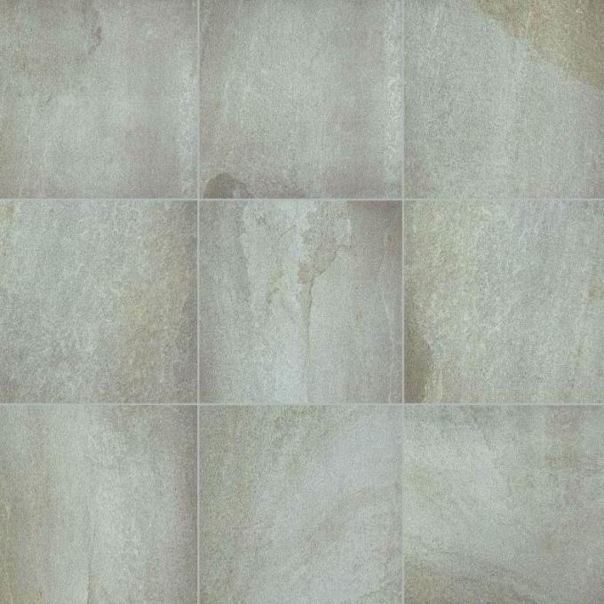 Glazed Stone Effect Porcelain Kitchen Floor Tiles Concave Convex Pattern Surface Bathroom