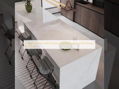 Glazed Marble Look Porcelain Tile for Floor and Wall Design Gray Slab