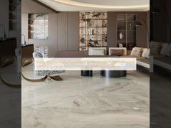Beige Marble Look Porcelain Tile Rectangle Pattern Durable Surface Suitable Various Flooring Wall Applications