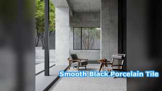 Black Porcelain Tile Smooth Luxury Flooring