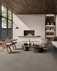 Soft Skin Glazed Micro-Cement Silent Style Ceramic Tile 750*1500mm Size Floor For Living Room Grey Color