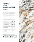Hermes Gold Rimmed White Colour Marble Slab Tile Building Decoration