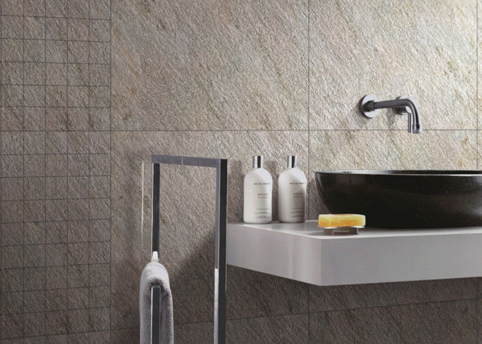 Light Grey Bathroom Ceramic Tile Matte Surface Green Building Material