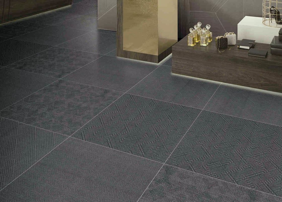 Popular Stain Proof Carpet Ceramic Tile 600x600 MM Frost Resistant Super Black Color 24x24' Size