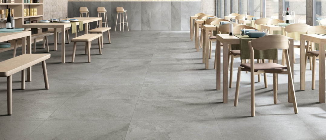 Grey Matt Finish Tiles For Walls Acid-Resistant  Stone Look Porcelain Tile