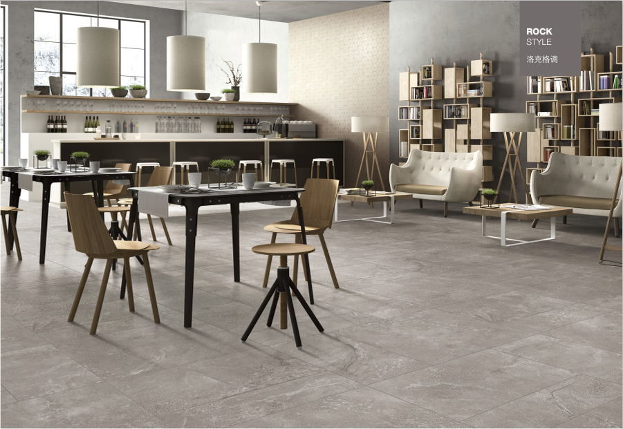 Big Size 600x1200mm Marble Look Porcelain Tile  Factory Directy Sale Grey Color Floor Tile For Dinging Room