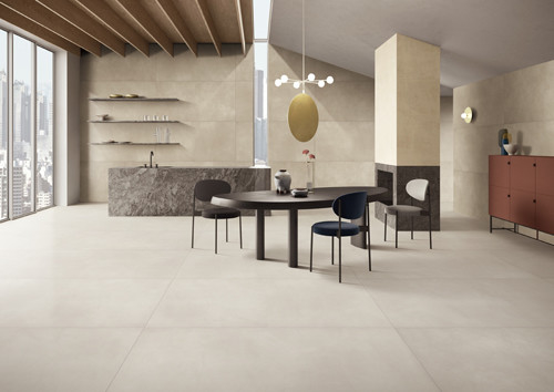 Silent Style Ceramic Tile 750x1500mm Size For Living Room Beige Color