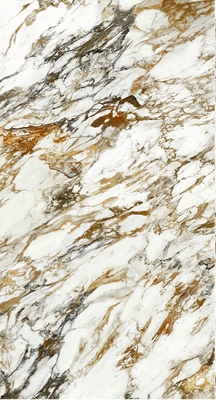 12mm Thickness Porcelain Slab Tile Italian Golden White For Bathroom