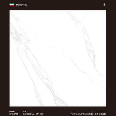 Columbia White Porcelain Tile 800*800mm For Living Room Stain Resistant