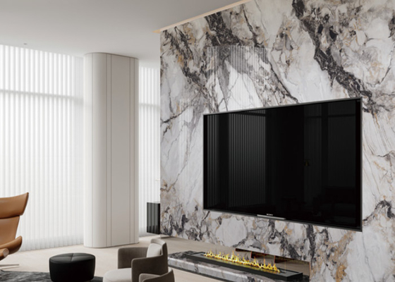 Elegant White Polished Porcelain Tiles With Scratch And Stain Resistance For Living Room