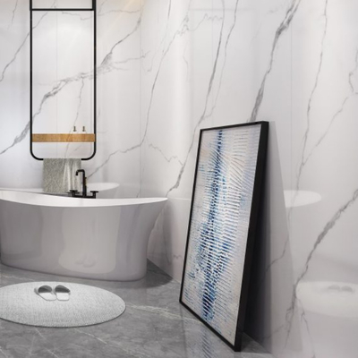 Polished Finish Indoor Porcelain Tile Panels For Clubhouse Wall Decoration