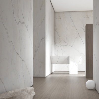 High Chemical Resistance Indoor Porcelain Tiles In Polished White Color