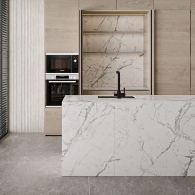 High Variation Marble Look Porcelain Tile in 1600x3200mm Random Pattern