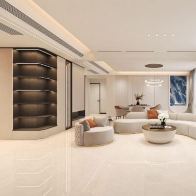 Modern Porcelain Tile with Marble Cement Mix Design Easy to Clean and Matching Grout for Contemporary Spaces