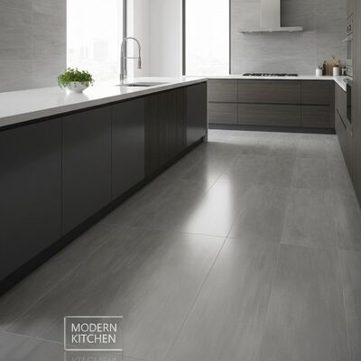Matte Porcelain Cement Look Tile Perfect for Kitchen Applications Offering Modern Aesthetic and Long Lasting Durability