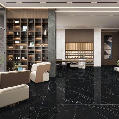Durable Marble Look Porcelain Tile Offering Thin-set Mortar Installation Method Providing Long-lasting Surface Solutions