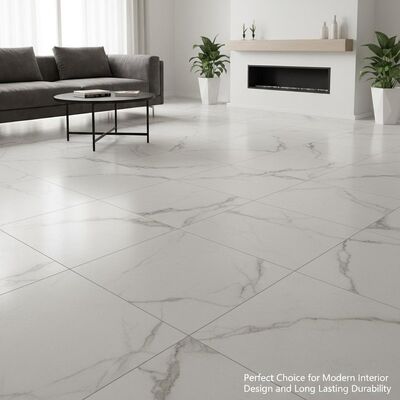 Rectified Edge Marble Look Porcelain Tile Matt Finish Perfect Choice for Modern Interior Design and Long Lasting Durability