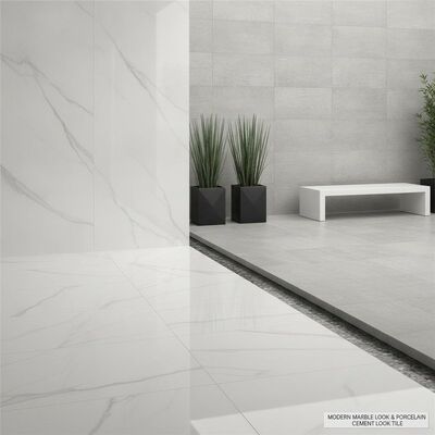 Modern Marble Look Porcelain Tile Porcelain Cement Look Tile Ideal for Creating Sleek Minimalist Interiors and Exteriors