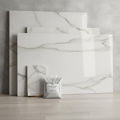 Thin-set Mortar Or Adhesive Marble Look Porcelain Tile Rectangle Porcelain Elegant Marble Effect With Porcelain Strength