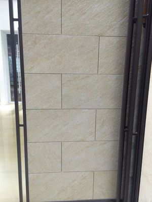 Modern Glazed Rough Porcelain Tile Acid Resistant Yellow Beige Color