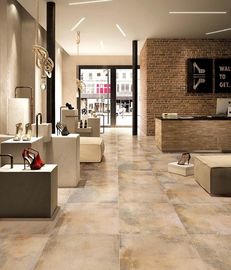 Yellow Accidental Colouring Travertine Porcelain Tile , 32x32 Porcelain Tile