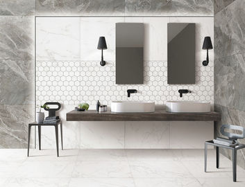 Dark Grey Indoor Porcelain Tiles Breccia Stone High Abrasion Resistance