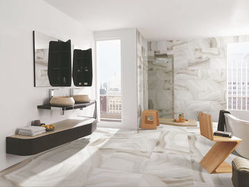 Basement Floors Modern Porcelain Tile Agate Beige Color Acid Resistant 600x600mm Size Beige Color
