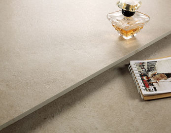 Hospital Semi Polished Glazed Porcelain Tiles Rough Textured Beige Color Indoor Porcelain Tiles