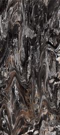 Black Ceramic Bathroom Polished 15.5mm Marble Look Porcelain Tile