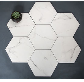 Hexagon Outdoor Indoor 8.8mm 8'X9.2' Marble Porcelain Tile