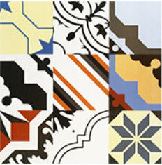 Colorful Patterns Rest Room V4 24'X24' Bathroom Ceramic Tile