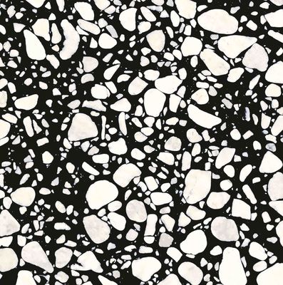 Artificial Prefab Black White Crystal Vitrified Terrazzo Floor Tile 60x60cm