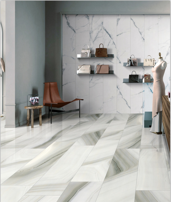 Glazed Digital Polished Porcelain Bathroom Tile For Wall , Floor